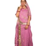 Mauve Pink Aari Sequins Work Poshak | Premium Bamber Satin | Jaipurio Designer Collection